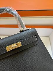 Hermes Kelly Vert Black Epsom Mini 20 Bag - 4