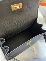 Hermes Kelly Vert Black Epsom Mini 20 Bag - 6