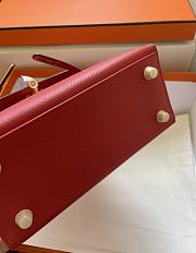 Hermes Kelly Vert Bright Red Epsom Mini 20 Bag  - 5