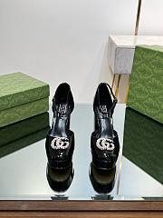 Gucci crystal double G black platform pumps 11.5mm - 3