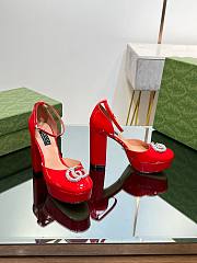 Gucci crystald double G red platform pumps 11.5mm - 6