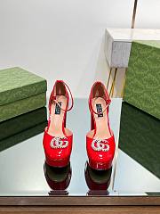 Gucci crystald double G red platform pumps 11.5mm - 4