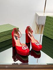 Gucci crystald double G red platform pumps 11.5mm - 3