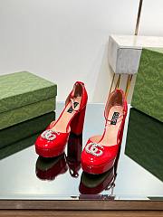 Gucci crystald double G red platform pumps 11.5mm - 2