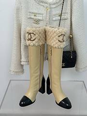 Chanel 23C beige high boots 9mm - 3