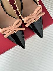 Valentino Rockstud Bow Slingback Black Patent Heels 6mm - 2