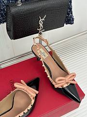 Valentino Rockstud Bow Slingback Black Patent Heels 6mm - 3