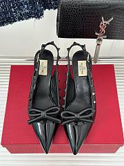 Rockstud Bow Slingback Black Patent Heels 6mm - 5