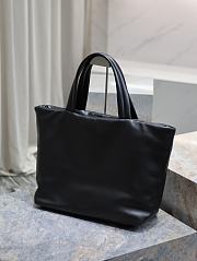 YSL black logo debossed large tote bag - 6