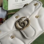 Gucci GG Marmont white leather double G studs bag - 6