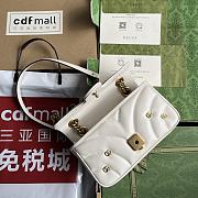 Gucci GG Marmont white leather double G studs bag - 5