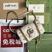 Gucci GG Marmont white leather double G studs bag - 3