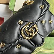 Gucci GG Marmont black leather double G studs bag - 3