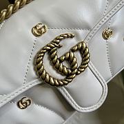 Gucci GG Marmont medium white leather double G studs bag - 2