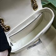 Gucci GG Marmont medium white leather double G studs bag - 3