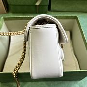 Gucci GG Marmont medium white leather double G studs bag - 5