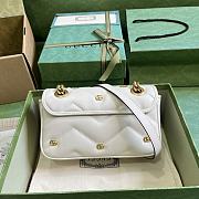 Gucci GG Marmont medium white leather double G studs bag - 6