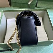 Gucci GG Marmont medium black leather double G studs bag - 6