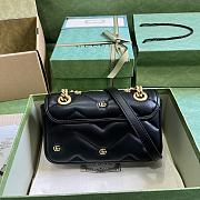 Gucci GG Marmont medium black leather double G studs bag - 5