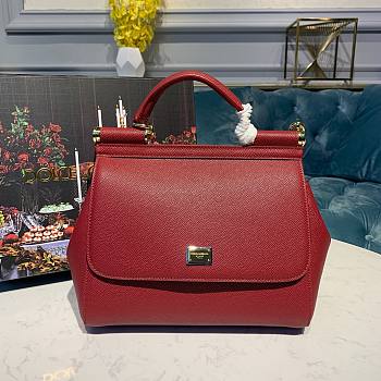 DOLCE & GABBANA Small Red Dauphine Sicily Bag