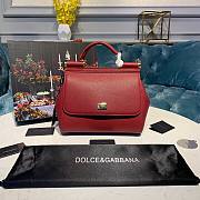 DOLCE & GABBANA Small Red Dauphine Sicily Bag - 5