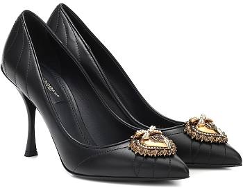 Dolce & Gabbana Devotion matelasse leather heels