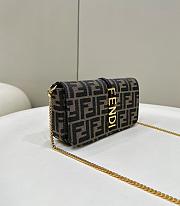 Fendi Fendigraphy brown FF fabric chain wallet - 4