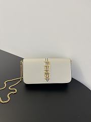 Fendi Fendigraphy white FF fabric chain wallet - 1