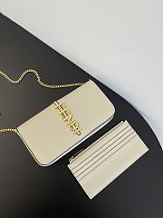 Fendi Fendigraphy white FF fabric chain wallet - 6