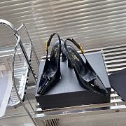 YSL Lee black patent leather slingback pumps  - 4