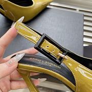 YSL Lee yellow patent leather slingback pumps - 5