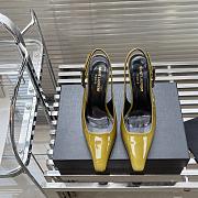 YSL Lee yellow patent leather slingback pumps - 3