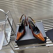 YSL Lee red patent leather slingback pumps - 5