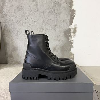 Balenciaga black painted strike boots