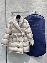 Louis Vuitton White Monogram Jacquard Puffer Wrap Coat - 3