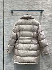 Louis Vuitton White Monogram Jacquard Puffer Wrap Coat - 2