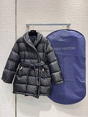 Louis Vuitton Black Monogram Jacquard Puffer Wrap Coat - 1