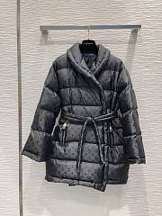 Louis Vuitton Black Monogram Jacquard Puffer Wrap Coat - 4