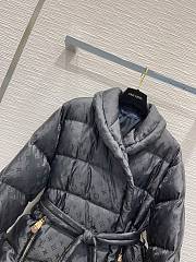 Louis Vuitton Black Monogram Jacquard Puffer Wrap Coat - 3