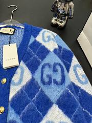 Gucci blue wool coat  - 4