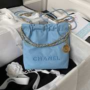 Chanel 22 mini blue tote bag AS3980 - 1