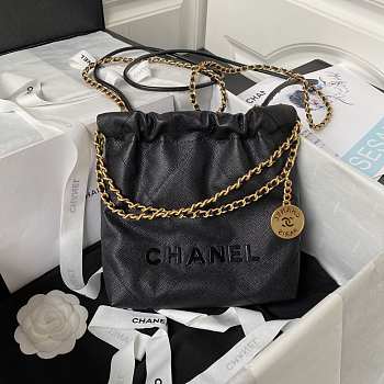 Chanel 22 mini black tote bag AS3980
