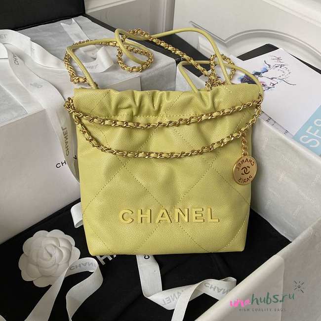 Chanel 22 mini yellow tote bag AS3980 - 1