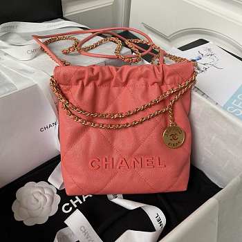 Chanel 22 mini orange tote bag AS3980