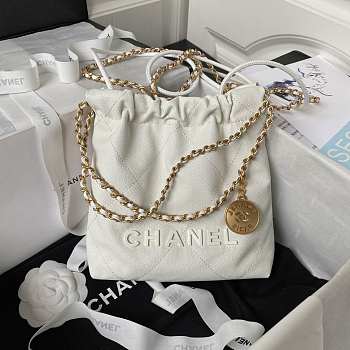 Chanel 22 mini white tote bag AS3980