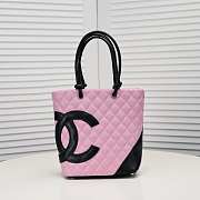 Chanel pink/black quilted leather cambon ligne Bag - 1