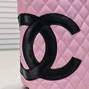 Chanel pink/black quilted leather cambon ligne Bag - 2