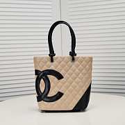 Chanel beige/black quilted leather cambon ligne Bag - 1