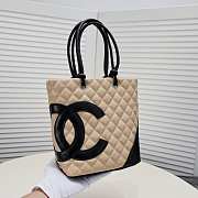 Chanel beige/black quilted leather cambon ligne Bag - 3