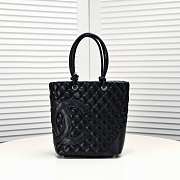 Chanel all black quilted leather cambon ligne bag - 1